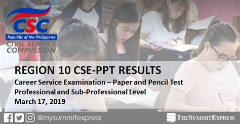 Region 10: CSC releases March 2019 civil service .